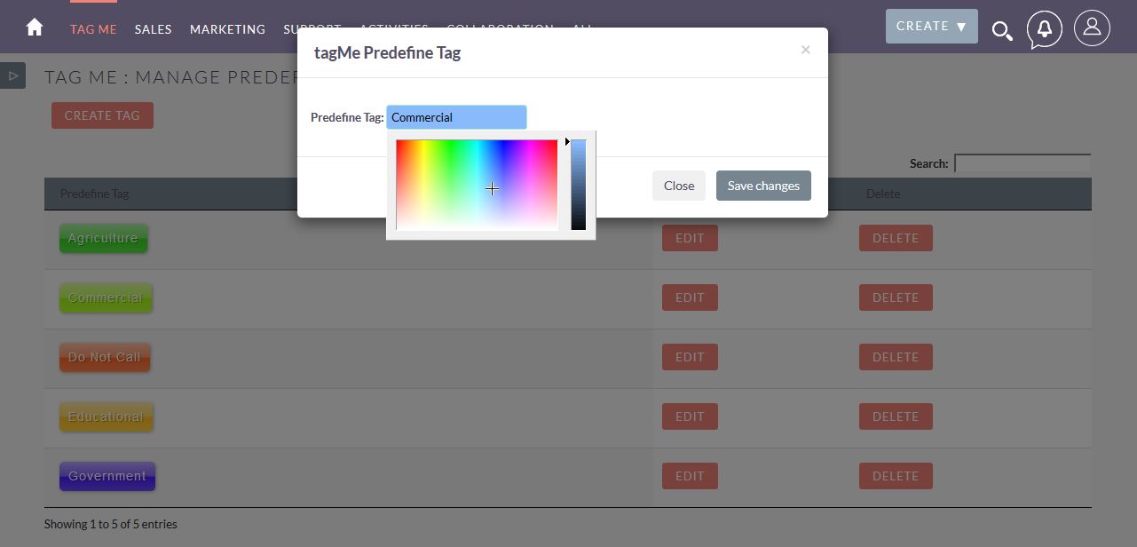 Edit Predefine Tag