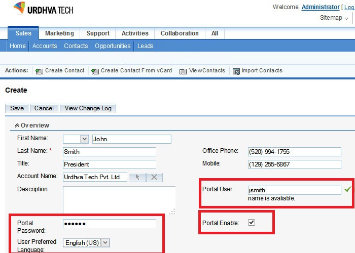 Assigning Customer Portal Details