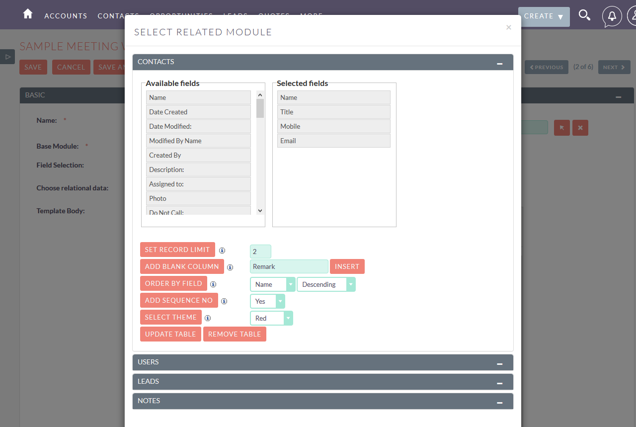 DocParser option at relationship data