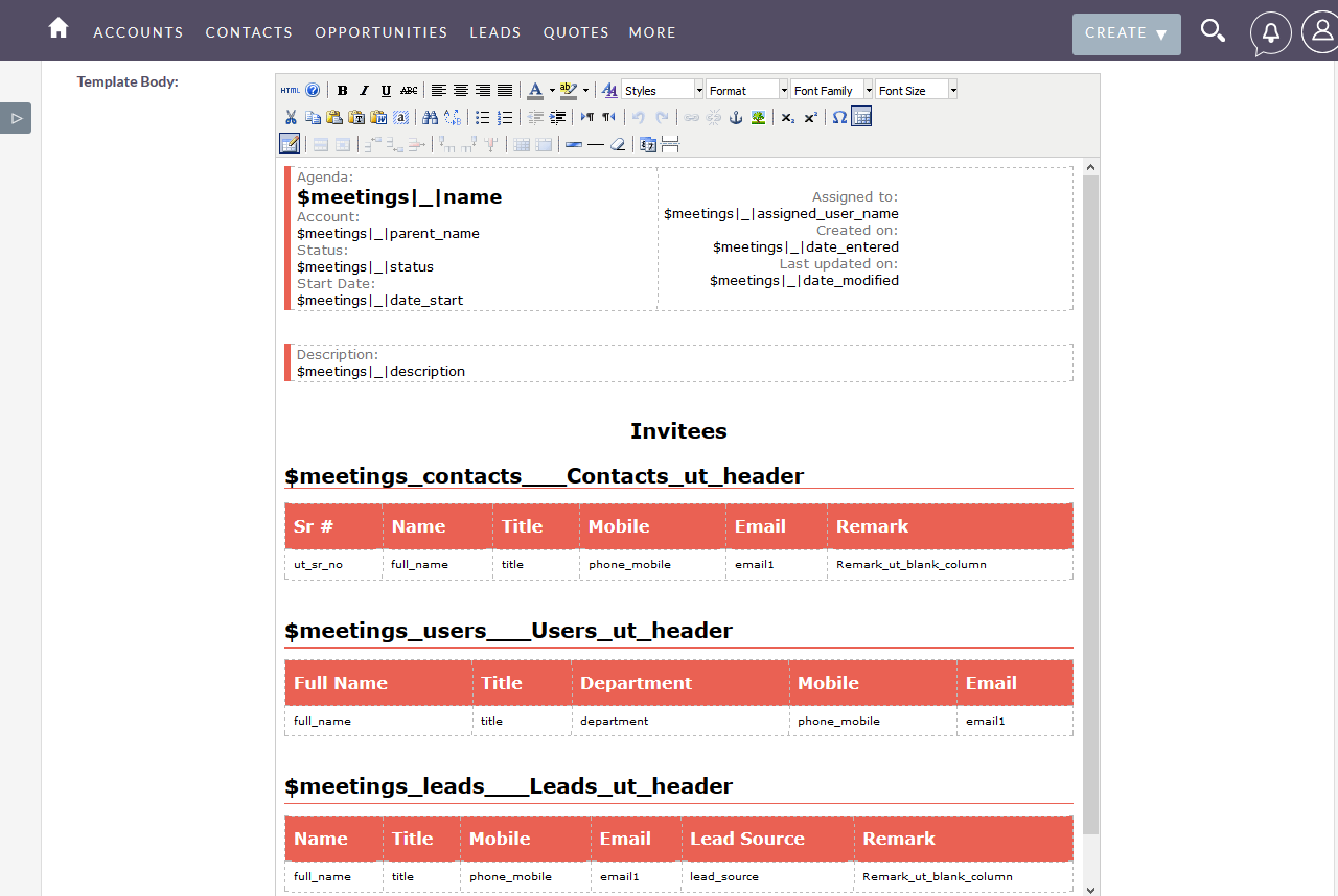 DocParser template body