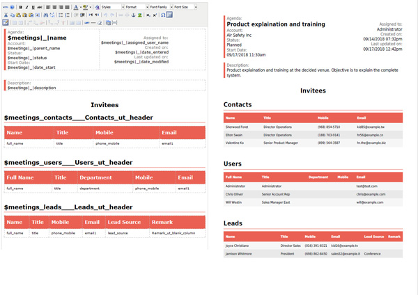 SuiteCRM export meetings and related module data SuiteCRM export meetings and related module data