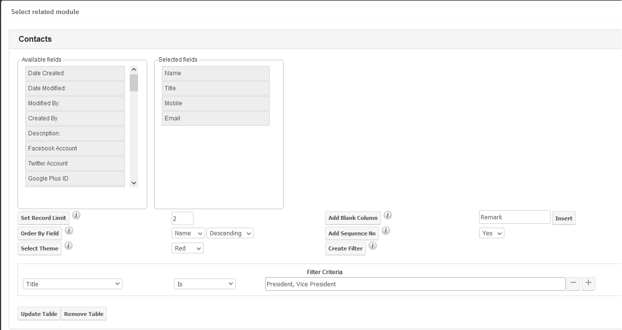 DocParser option at relationship data