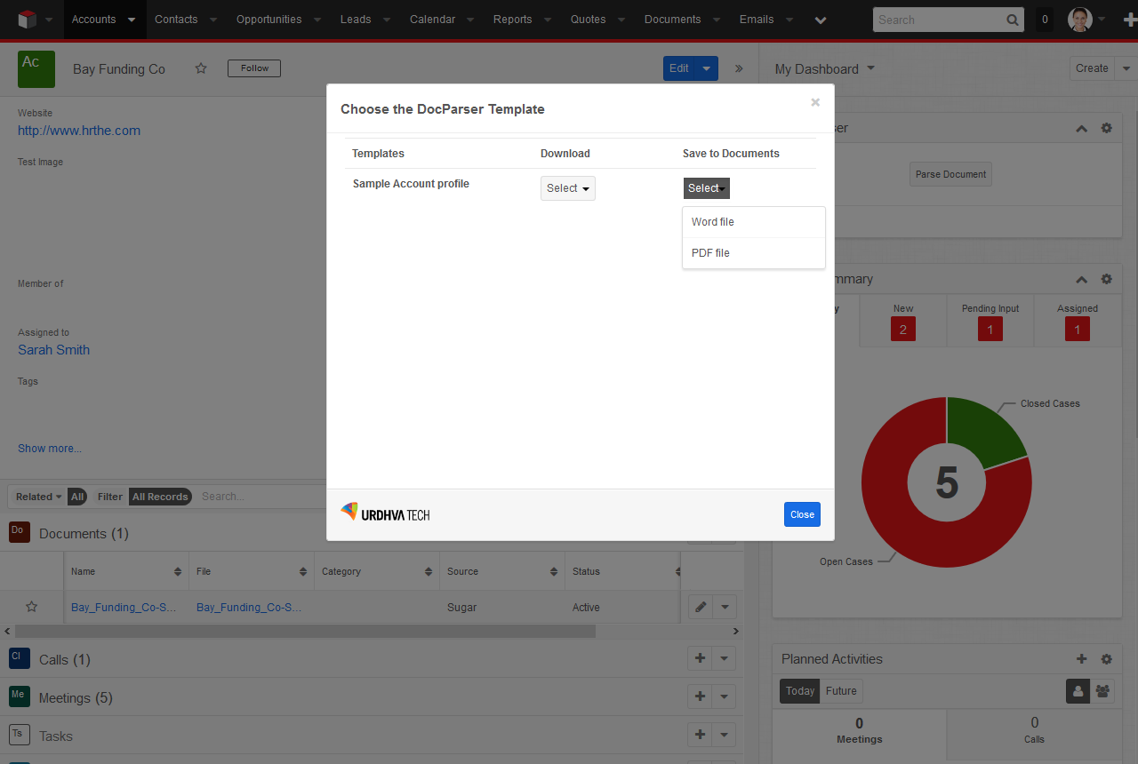 DocParser save to Documents option