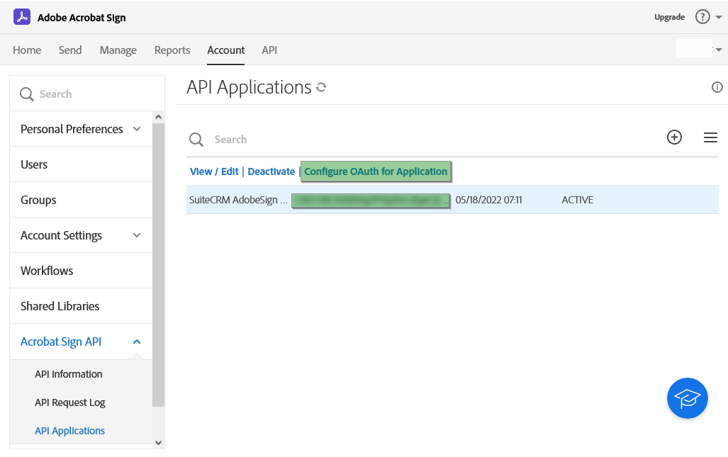 Adobe Sign configure OAuth Adobe Sign configure OAuth