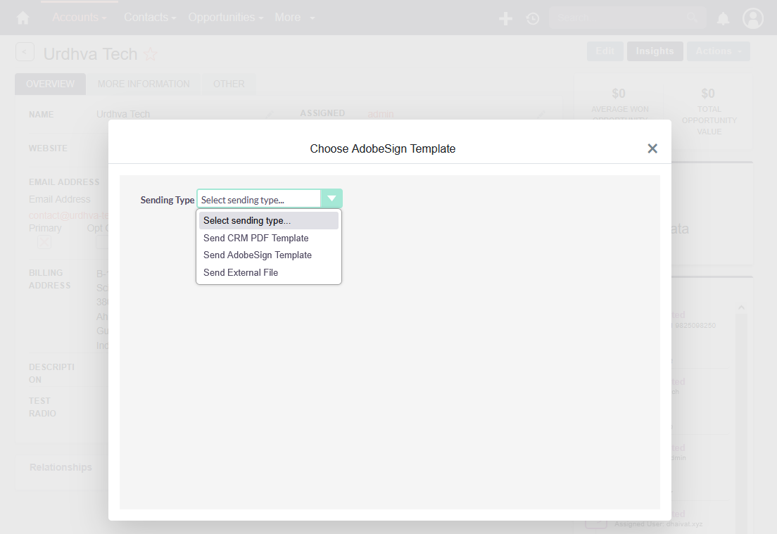 Adobe Sign for SuiteCRM