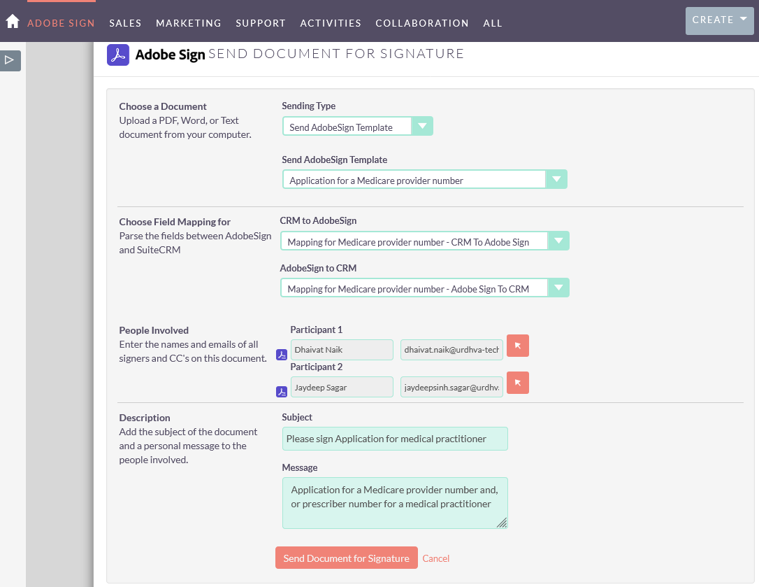 Adobe Sign for SuiteCRM