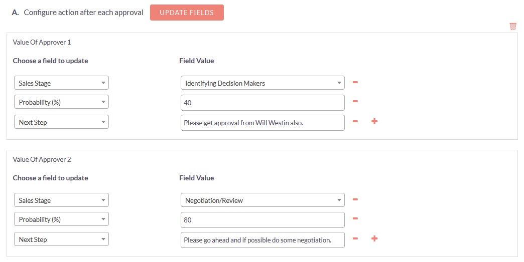 SuiteCRM Approval Process - Action after each approval