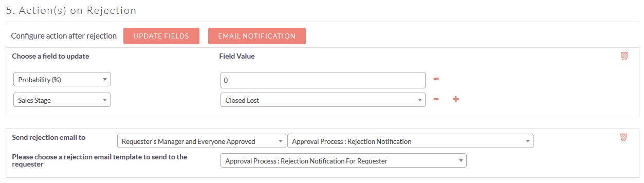 SuiteCRM Approval Process - Action on Rejection