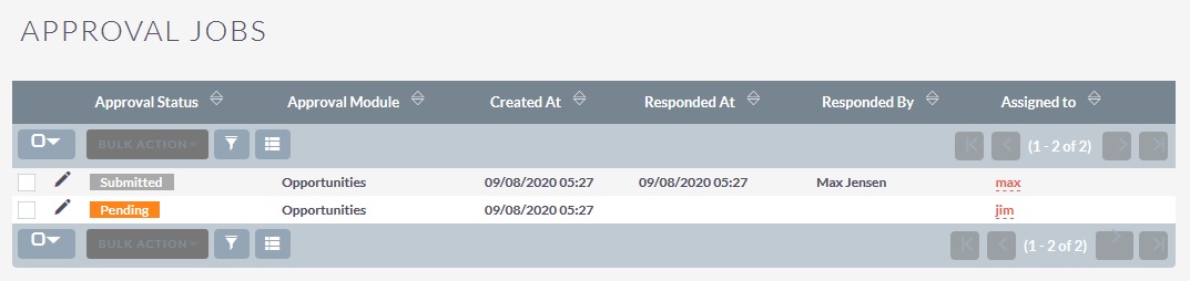 SuiteCRM Approval Process - Approval Jobs ListView