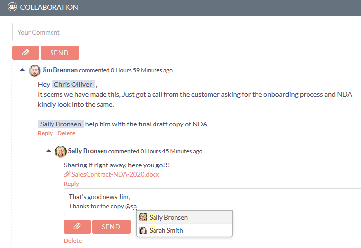 Collaboration discussion users mention Collaboration discussion users mention