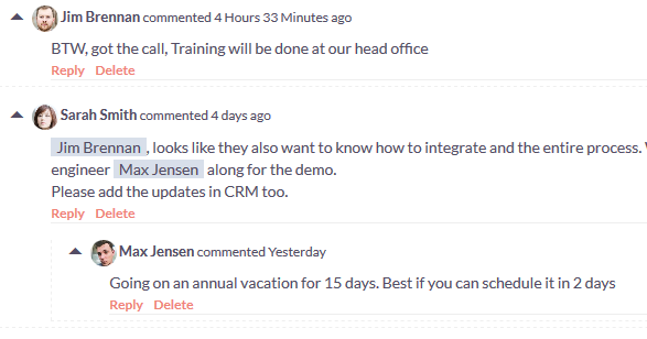 Collaborative communication with transparency to the team Collaborative communication with transparency to the team