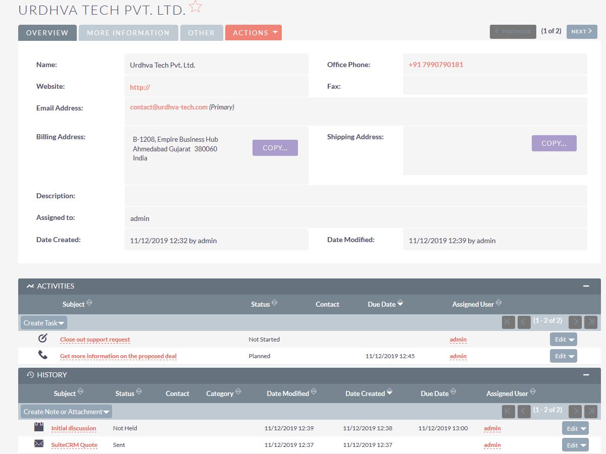 Accounts DetailView with relationship data(Duplicate Record)