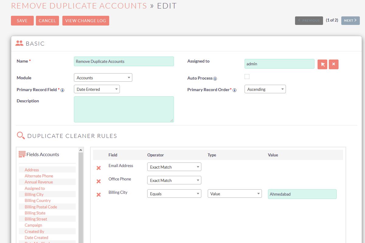 Duplicate Cleaner Record Manual Merge