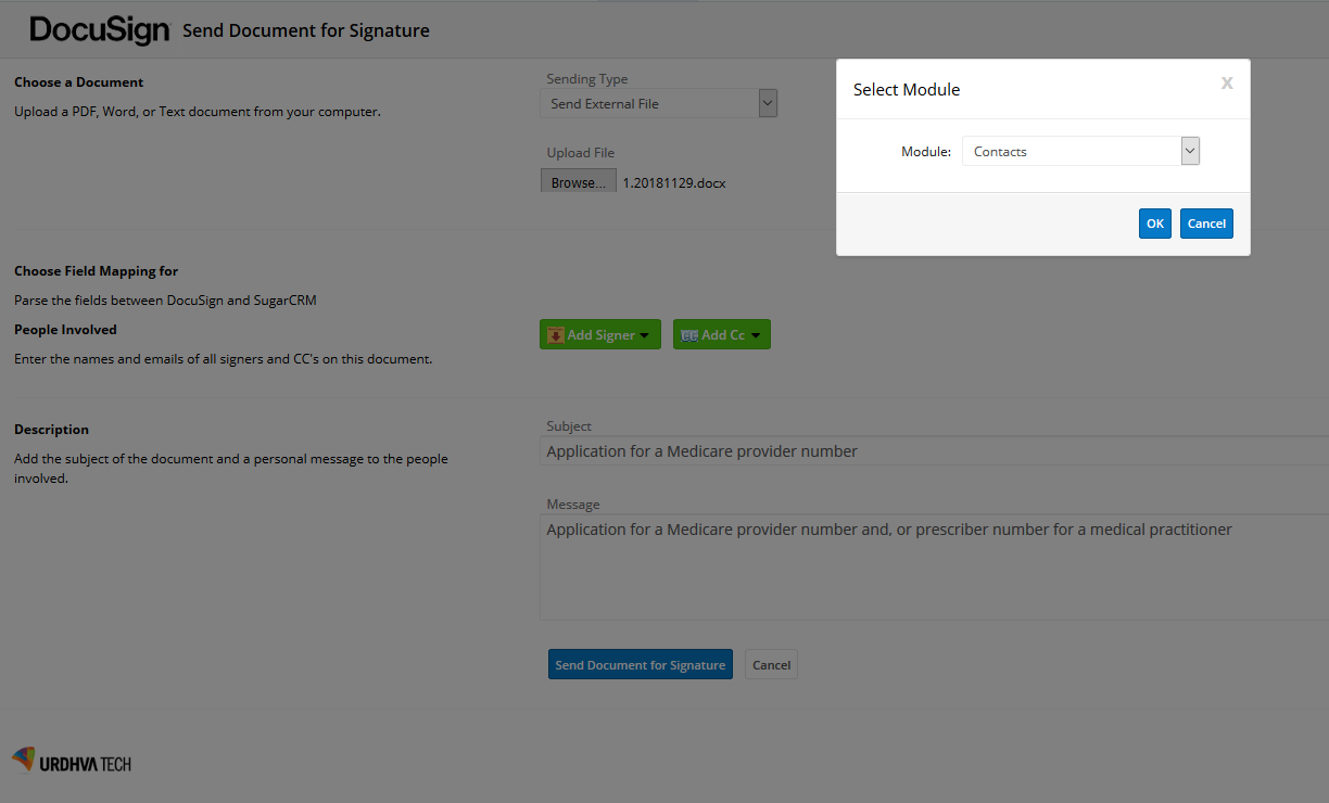 SugarCRM for DocuSign