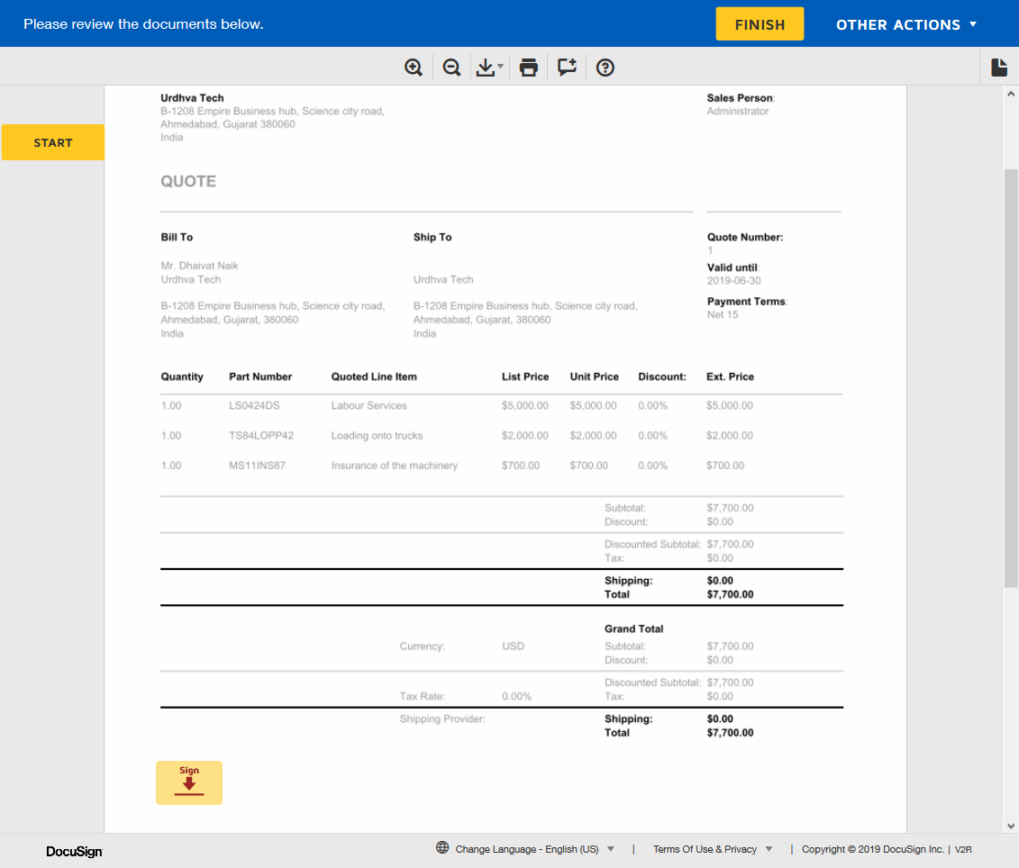 SugarCRM for DocuSign