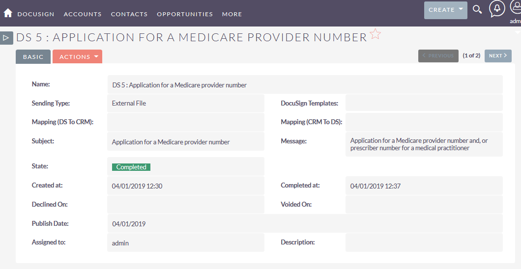 SuiteCRM for DocuSign