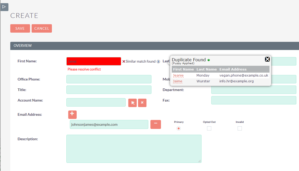 Dupdetector Indicates the possible duplicate value