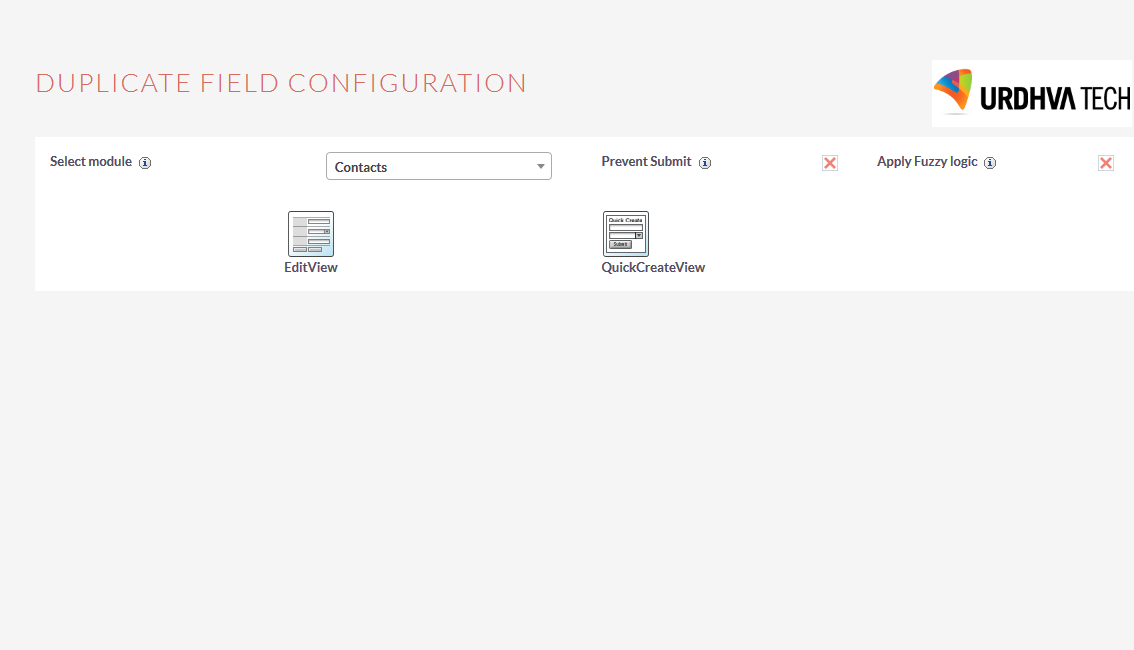 Dupdetector configutation layout