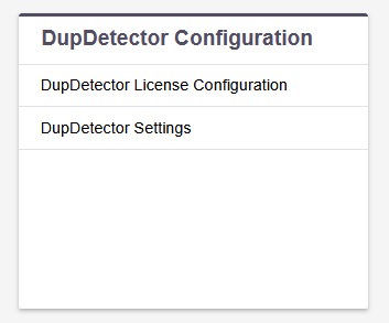 DupDetector Admin Link