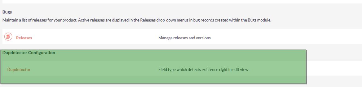 DupDetector Admin Link