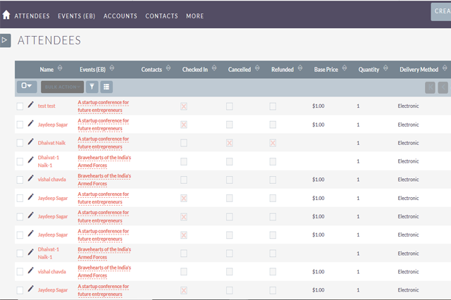 SuiteCRM Eventbrite attendees in crm