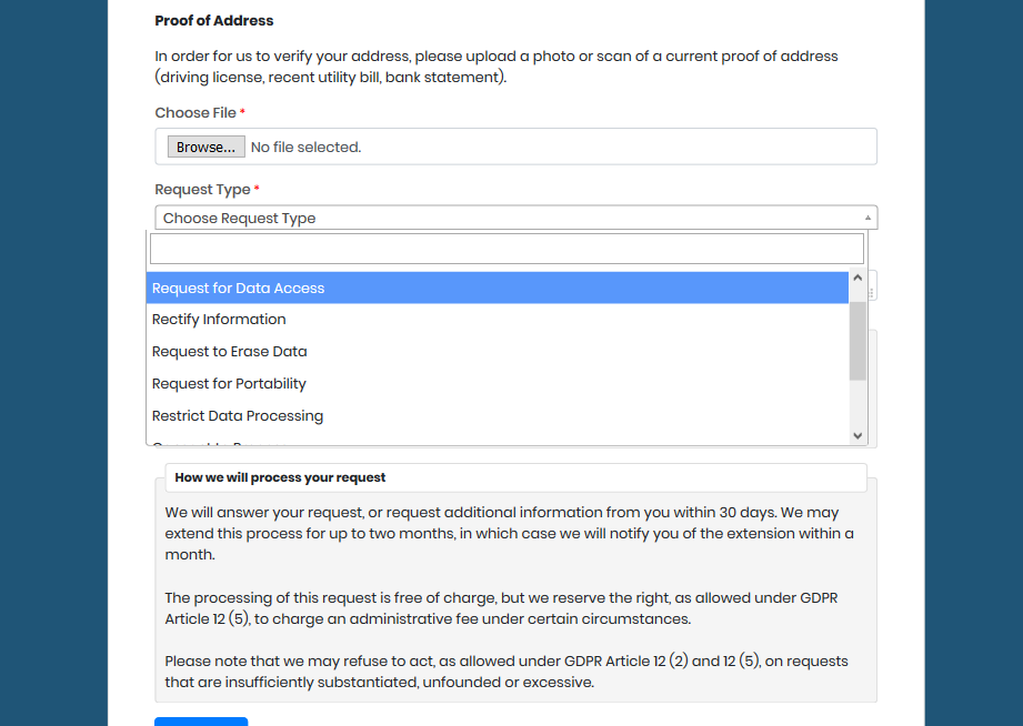 SuiteCRM GDPR-Ready Data Subject request forms