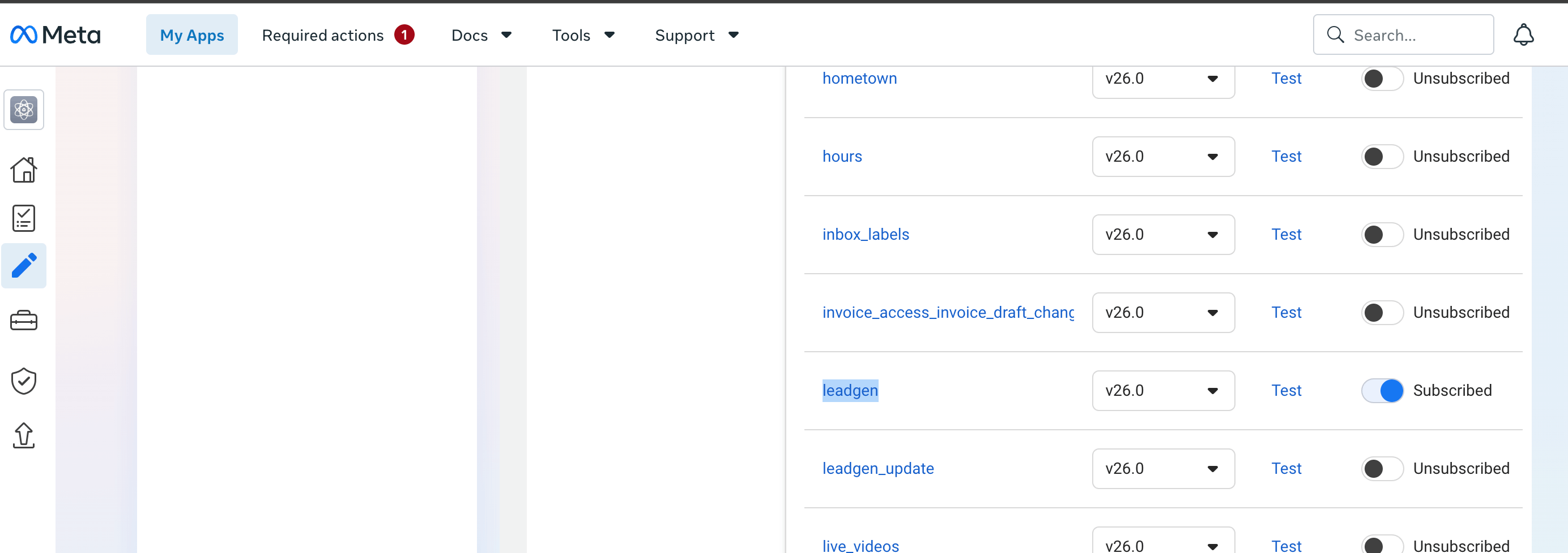 Meta Use cases Customize Webhooks for Page with leadgen subscribed and SuiteCRM callback URL