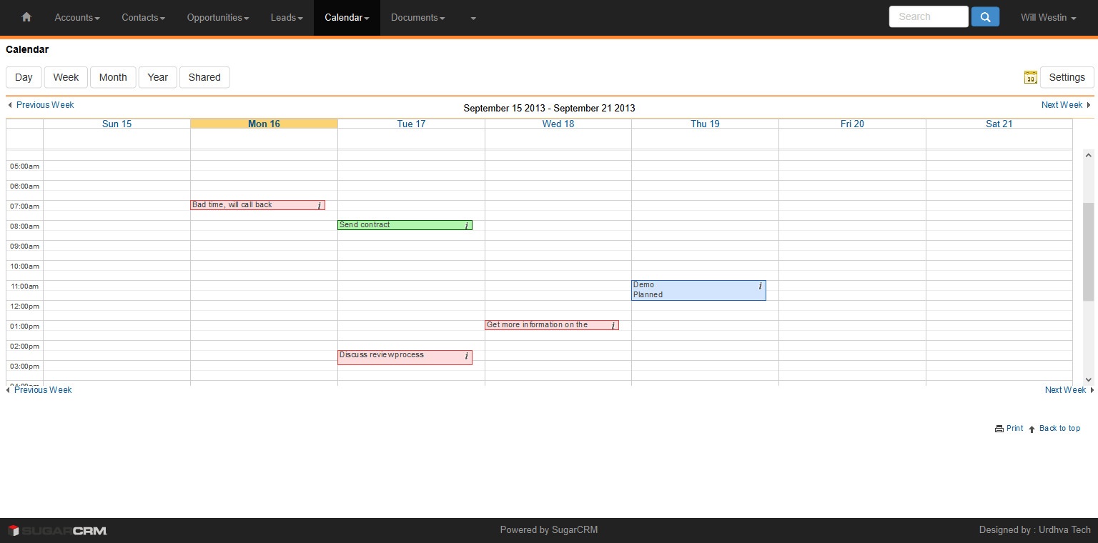 Premium Theme Calendar View Orange